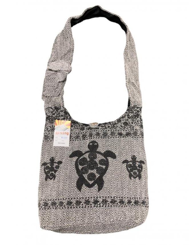 Hobo Bag - Gray with Black Sea Turtle Swirl