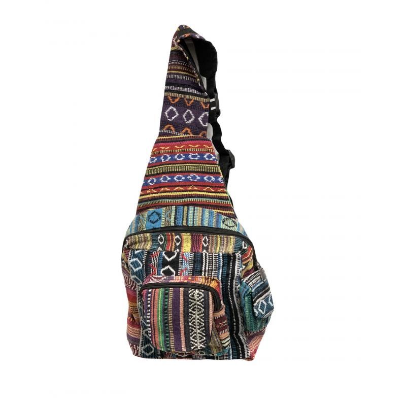 Woven Patchwork Crossbody Sling Bag